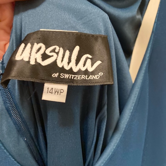 Ursula of Switzerland teal chiffon sparkles layered dress - Picture 11 of 11